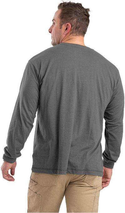 Am image of a Custom Berne Unisex Performance Long Sleeve Pocket T Shirt in Slate!