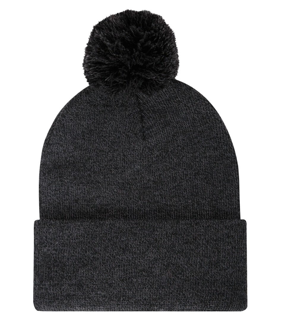 ATC Striped Cuff Pom Pom Toque in Black Heather