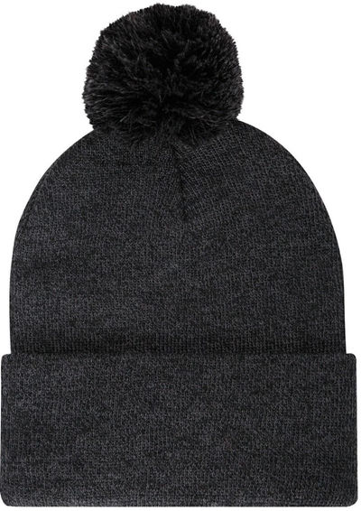 Am image of a Custom ATC Striped Cuff Pom Pom Toque in Black Heather!
