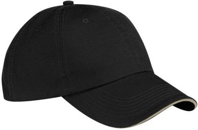 Am image of a Custom ATC Sandwich Bill Cap in Black/Khaki!
