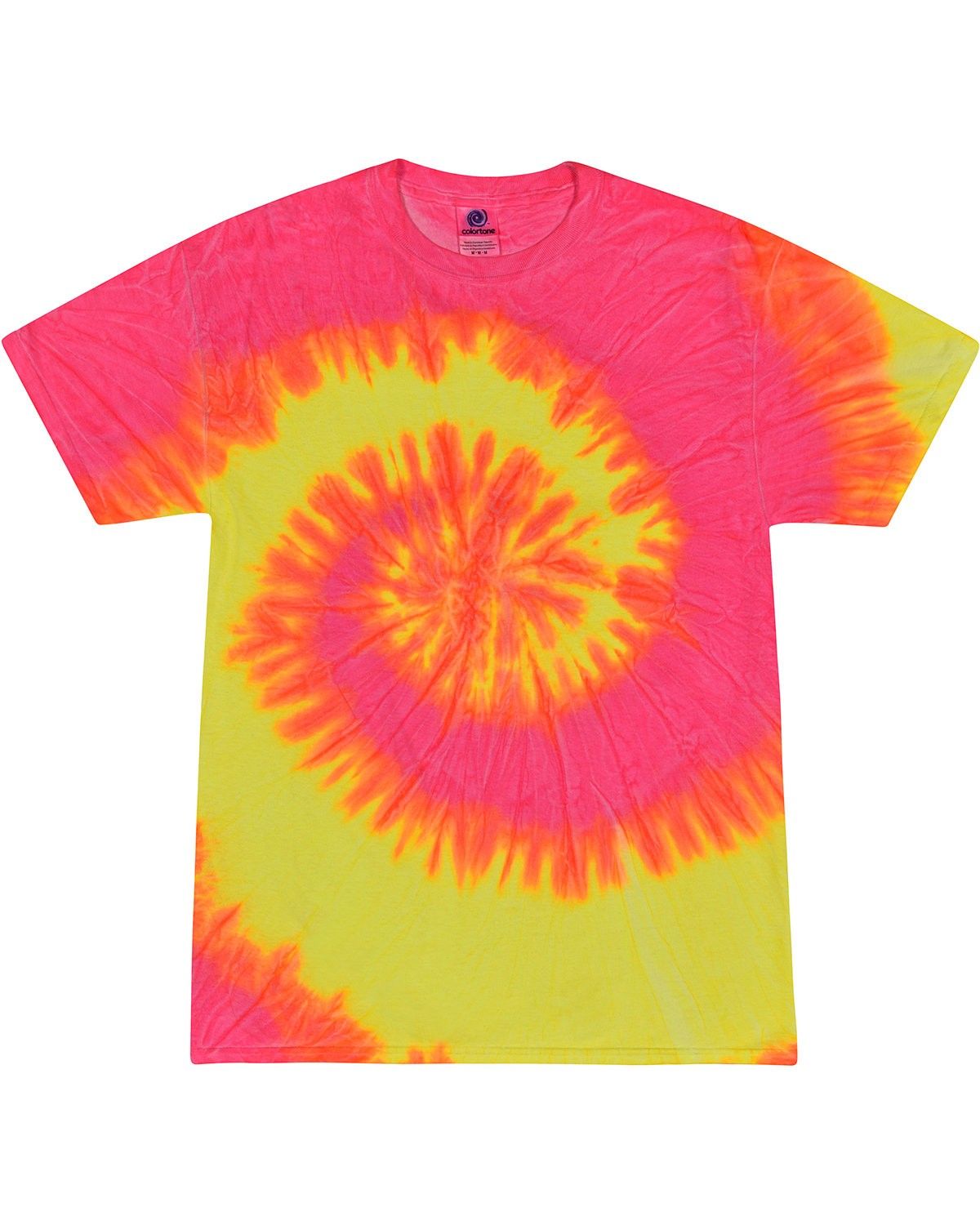Tie Dye Youth Cotton T Shirt in Fluorescent Swirl