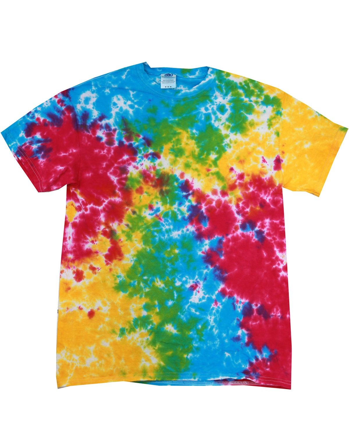 Tie Dye Youth Cotton T Shirt in Multi Rainbow
