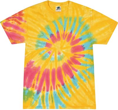 Am image of a Custom Tie Dye Adult Cotton T Shirt in Aurora!