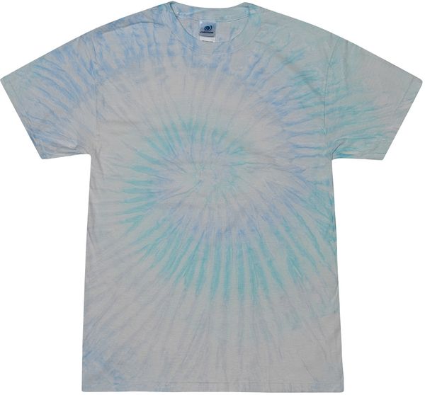 Am image of a Custom Tie Dye Youth Cotton T Shirt in Blue Ice!