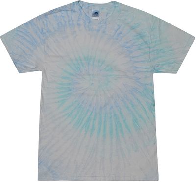 Am image of a Custom Tie Dye Youth Cotton T Shirt in Blue Ice!
