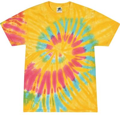 Am image of a Custom Tie Dye Adult Cotton T Shirt in Aurora!