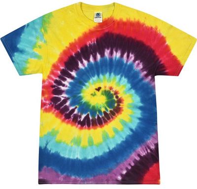 Am image of a Custom Tie Dye Adult Cotton T Shirt in Carnival!