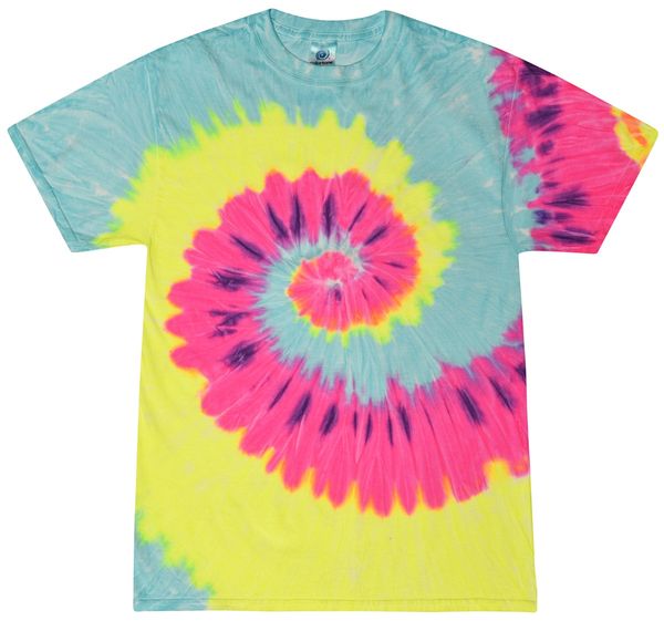 Am image of a Custom Tie Dye Adult Cotton T Shirt in Blast!