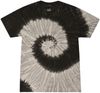 Am image of a Custom Tie Dye Adult Cotton T Shirt in Black Rainbow!
