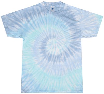 Am image of a Custom Tie Dye Youth Cotton T Shirt in Blue Ice!