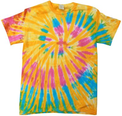 Am image of a Custom Tie Dye Youth Cotton T Shirt in Aurora!