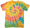 Am image of a Custom Tie Dye Youth Cotton T Shirt in Aurora!
