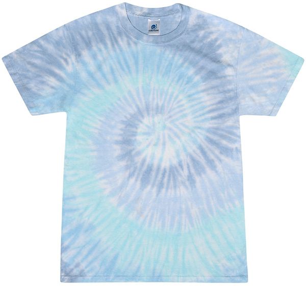 Am image of a Custom Tie Dye Adult Burnout Festival TShirt in Lagoon!
