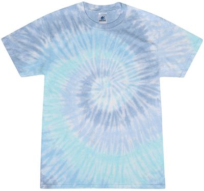 Am image of a Custom Tie Dye Adult Burnout Festival TShirt in Lagoon!