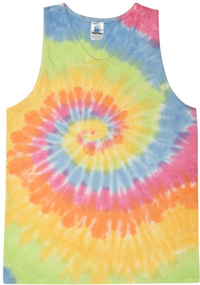 Am image of a Custom Tie Dye Adult 5.4 oz 100 percent Cotton Tank Top in Eternity!