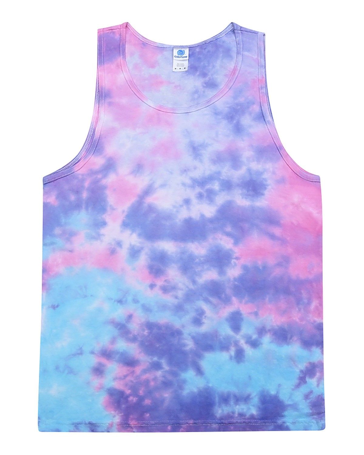 Tie Dye Adult 5.4 oz 100 percent Cotton Tank Top in Cotton Candy