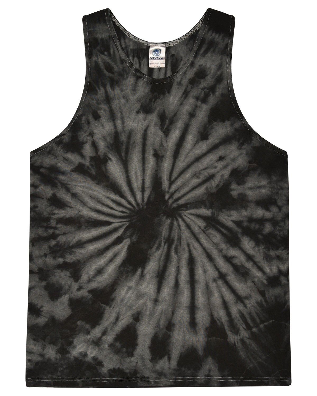 Tie Dye Adult 5.4 oz 100 percent Cotton Tank Top in Spider Black