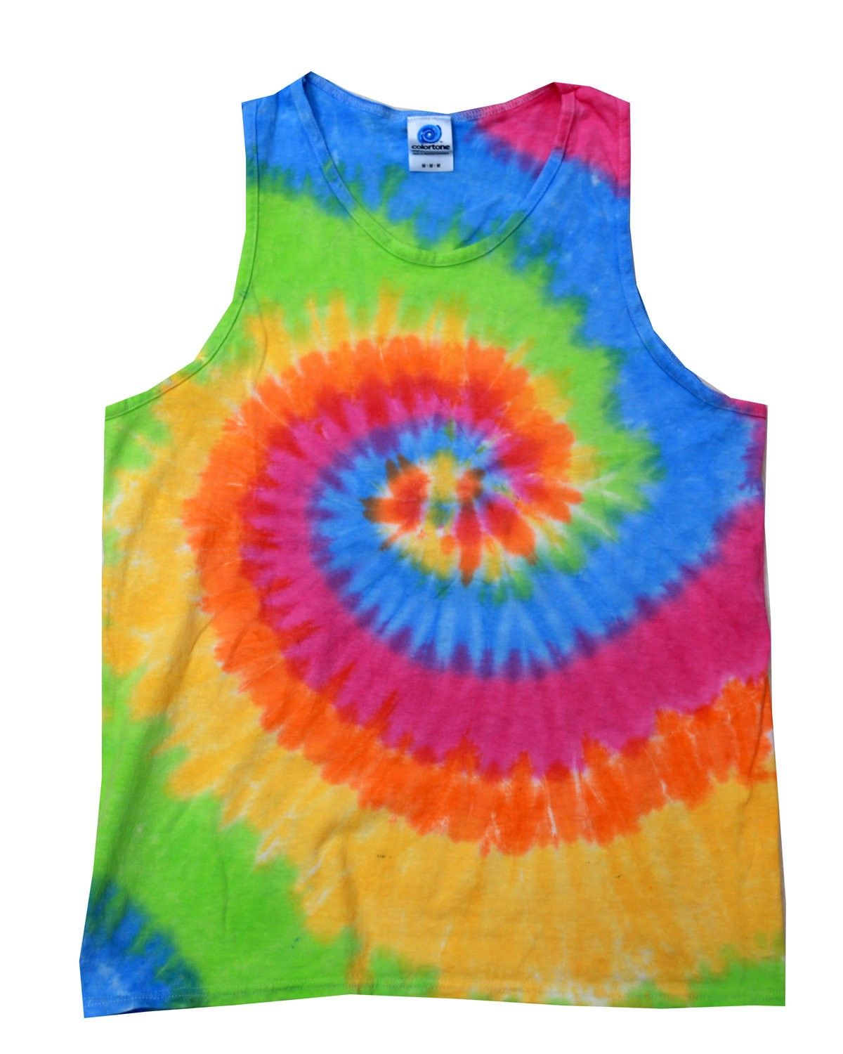 Tie Dye Adult 5.4 oz 100 percent Cotton Tank Top in Moondance