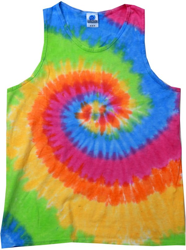 Am image of a Custom Tie Dye Adult 5.4 oz 100 percent Cotton Tank Top in Moondance!