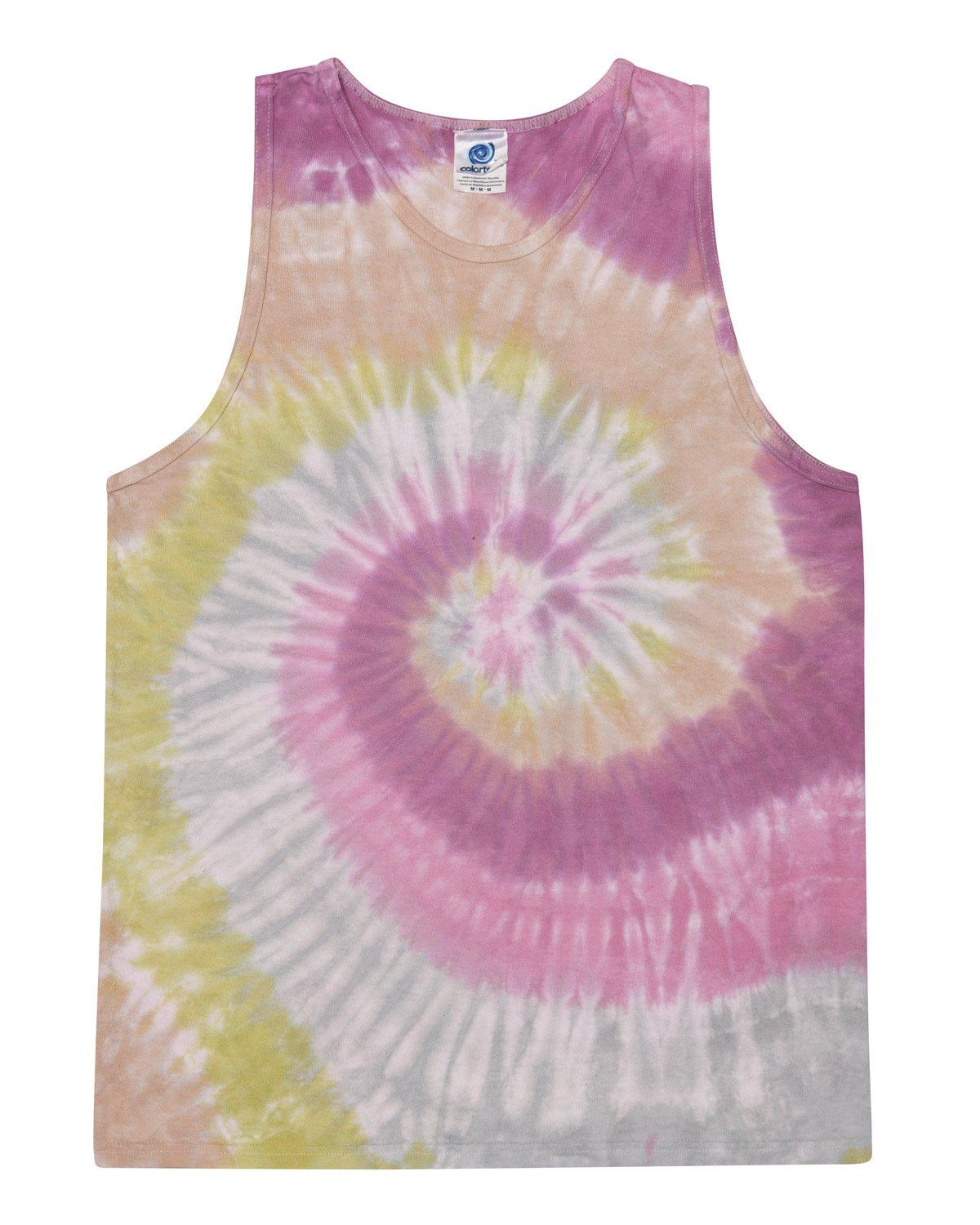 Tie Dye Adult 5.4 oz 100 percent Cotton Tank Top in Desert Rose