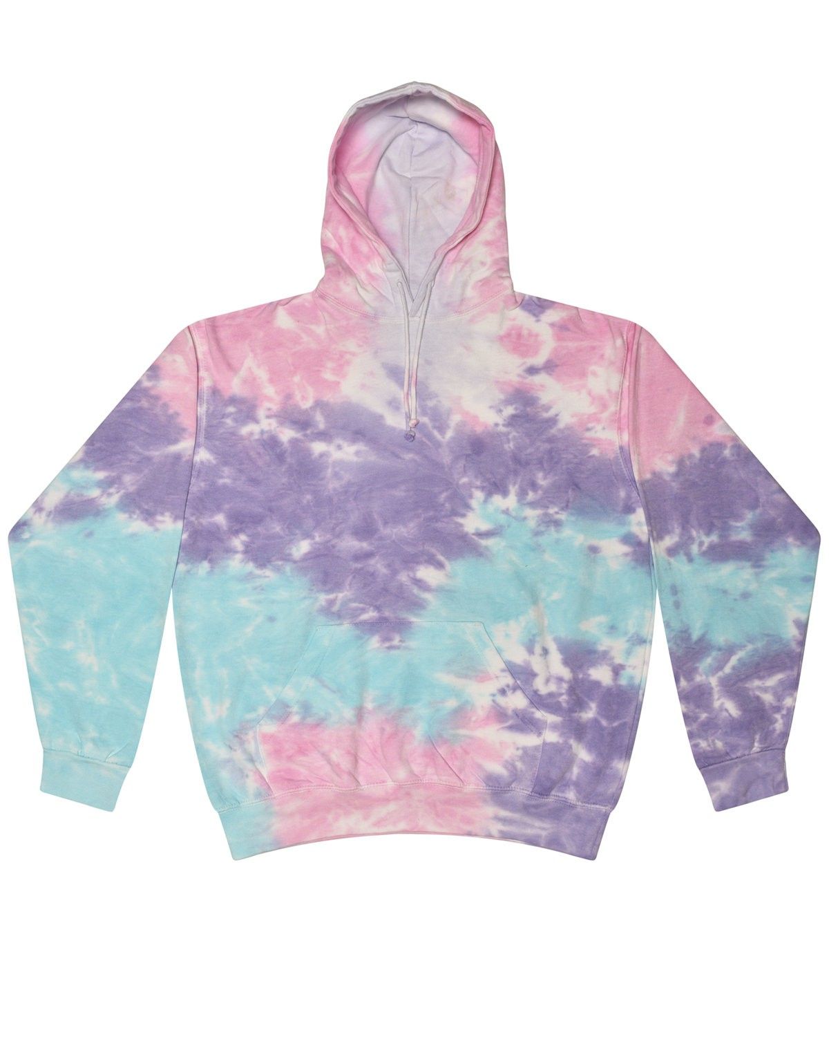 Tie Dye Adult Pullover Hooded Sweatshirt in Cotton Candy