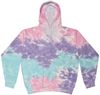 Am image of a Custom Tie Dye Adult Pullover Hooded Sweatshirt in Cotton Candy!