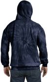 Am image of a Custom Tie Dye Adult Pullover Hooded Sweatshirt in Spider Navy!