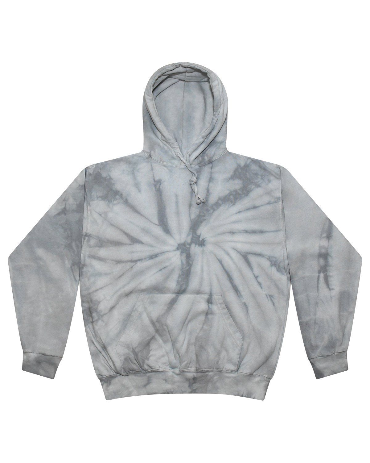 Tie Dye Adult Pullover Hooded Sweatshirt in Spider Silver