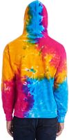 An image of a Custom Tie Dye Adult Pullover Hooded Sweatshirt in Multi Rainbow!