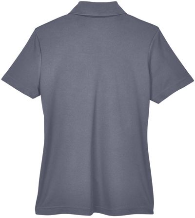 Am image of a Custom Core 365 Ladies' Balance Colorblock Performance Pique Polo in Tru Royal/ Carbon!
