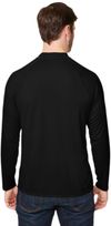Am image of a Custom Core 365 Unisex Ultra UVP™ Long Sleeve Raglan T Shirt in BLACK!