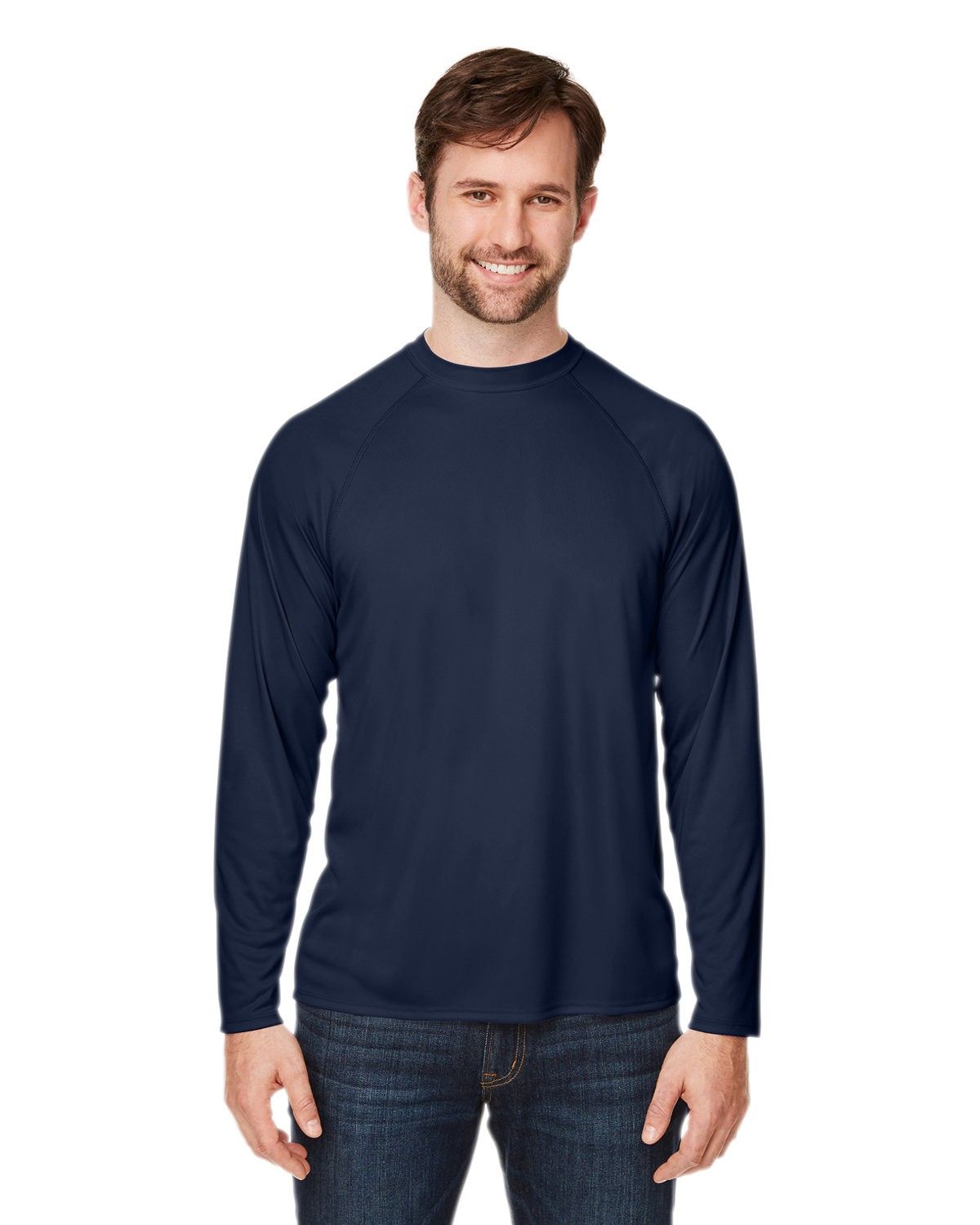 Core 365 Unisex Ultra UVP™ Long Sleeve Raglan T Shirt in CLASSIC NAVY