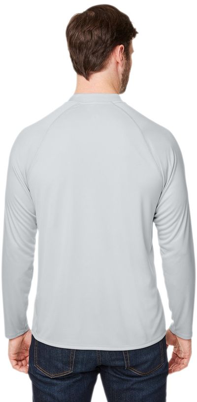 Am image of a Custom Core 365 Unisex Ultra UVP™ Long Sleeve Raglan T Shirt in PLATINUM!