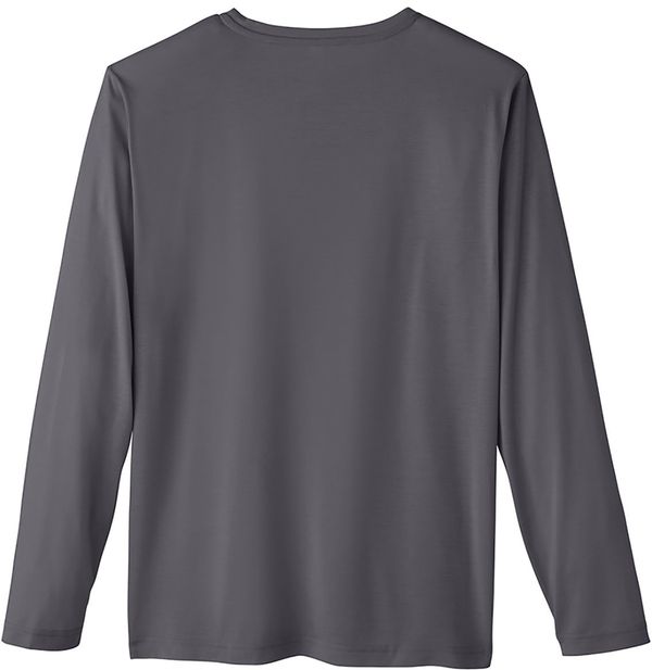 Am image of a Custom Core 365 Adult Fusion ChromaSoft™ Performance Long Sleeve T Shirt in Carbon!