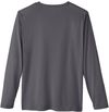 Am image of a Custom Core 365 Adult Fusion ChromaSoft™ Performance Long Sleeve T Shirt in Carbon!