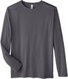 Am image of a Custom Core 365 Adult Fusion ChromaSoft™ Performance Long Sleeve T Shirt in Carbon!
