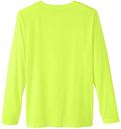 Am image of a Custom Core 365 Adult Fusion ChromaSoft™ Performance Long Sleeve T Shirt in Safety Yellow!