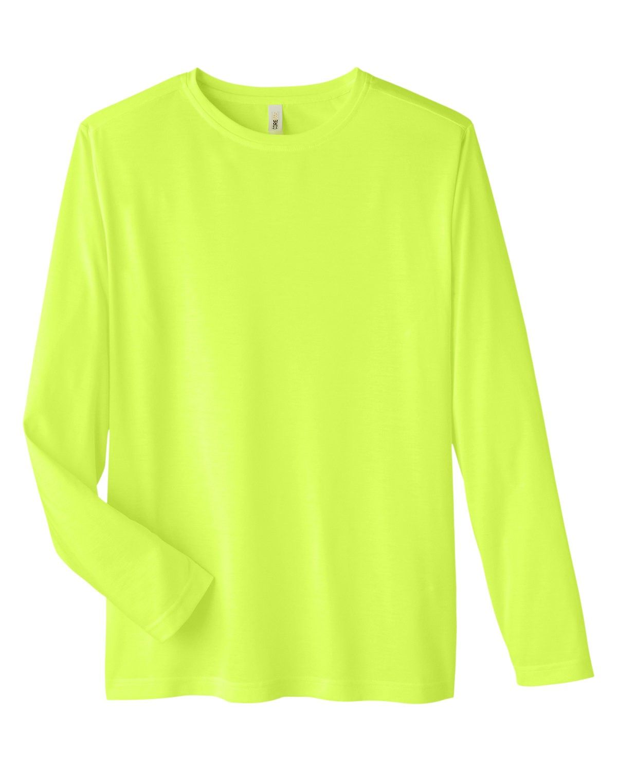 Core 365 Adult Fusion ChromaSoft™ Performance Long Sleeve T Shirt in Safety Yellow