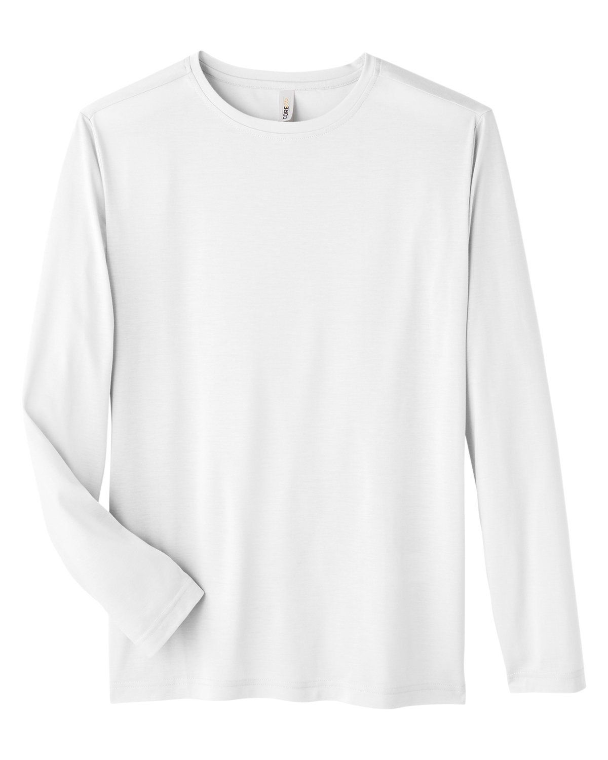Core 365 Adult Fusion ChromaSoft™ Performance Long Sleeve T Shirt in White