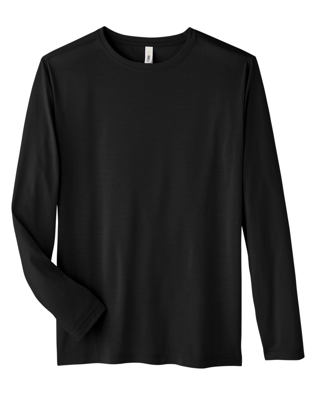 Core 365 Adult Fusion ChromaSoft™ Performance Long Sleeve T Shirt in Black