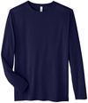Am image of a Custom Core 365 Adult Fusion ChromaSoft™ Performance Long Sleeve T Shirt in Classic Navy!