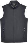 Am image of a Custom Core 365 Men's Cruise Two Layer Fleece Bonded Soft Shell Vest in Carbon!