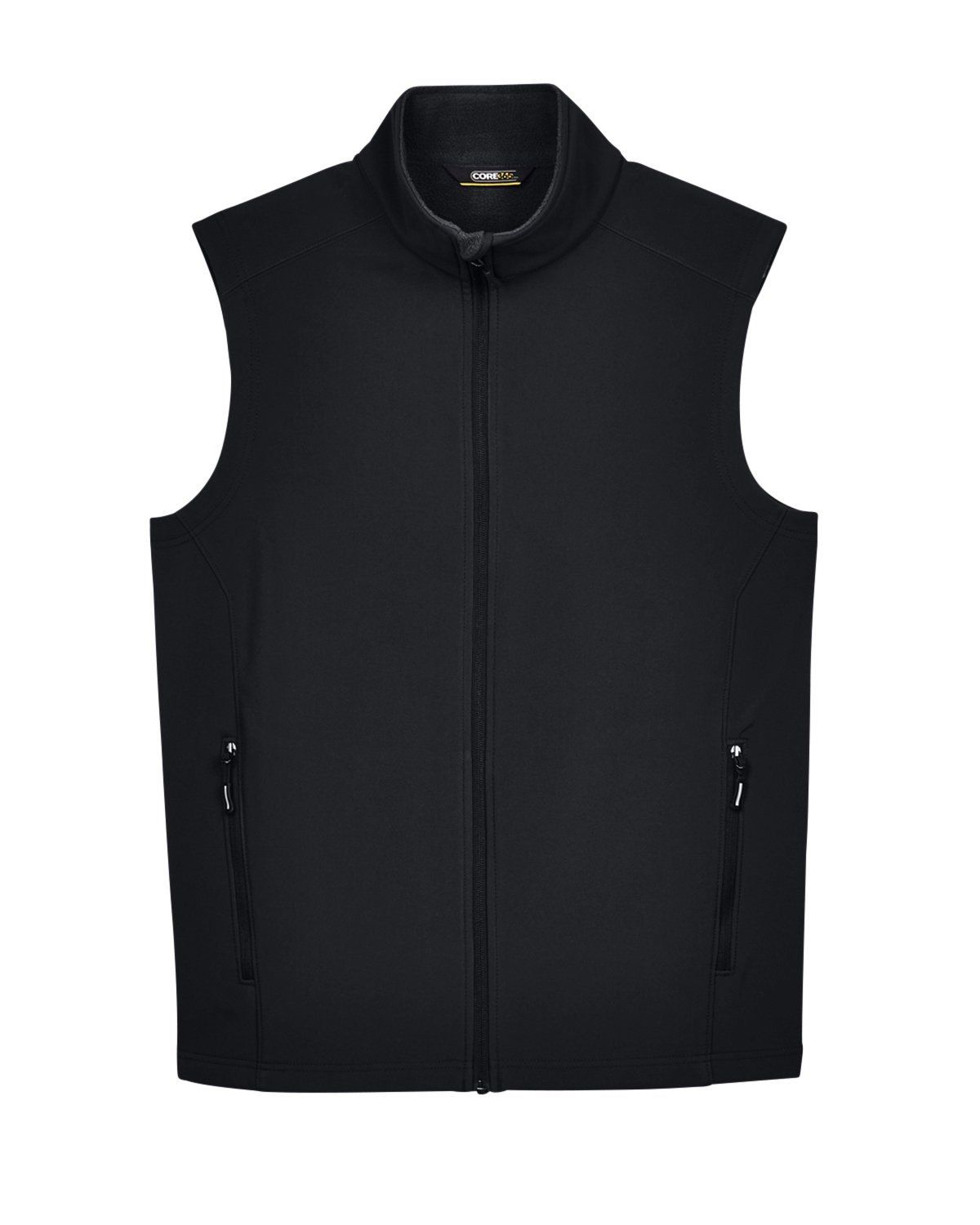 Core 365 Men's Cruise Two Layer Fleece Bonded Soft Shell Vest in Black