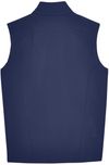 Am image of a Custom Core 365 Men's Cruise Two Layer Fleece Bonded Soft Shell Vest in Classic Navy!