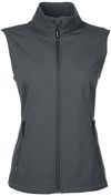 Am image of a Custom Core 365 Ladies' Cruise Two Layer Fleece Bonded Soft Shell Vest in Carbon!