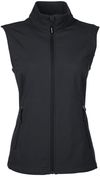Am image of a Custom Core 365 Ladies' Cruise Two Layer Fleece Bonded Soft Shell Vest in Black!