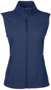 Am image of a Custom Core 365 Ladies' Cruise Two Layer Fleece Bonded Soft Shell Vest in Classic Navy!