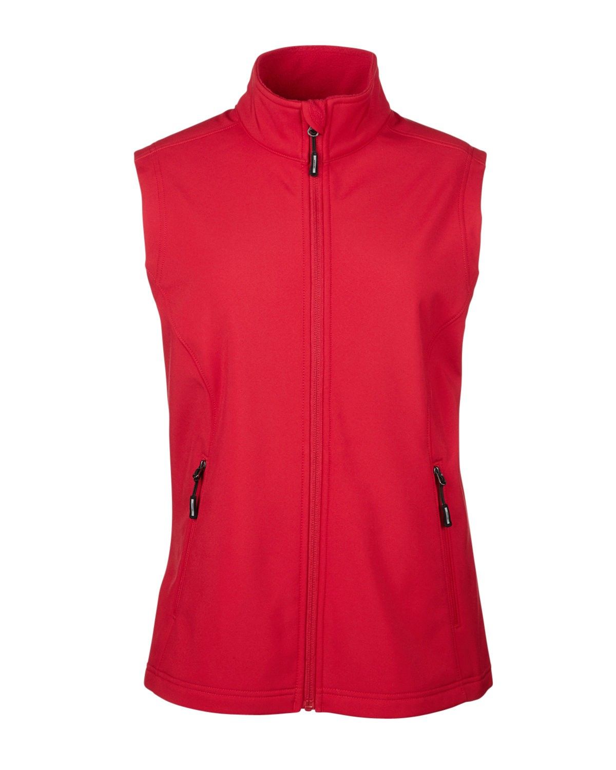 Core 365 Ladies' Cruise Two Layer Fleece Bonded Soft Shell Vest in Classic Red