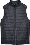 Am image of a Custom Core 365 Men's Prevail Packable Puffer Vest in Carbon!