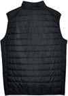 Am image of a Custom Core 365 Men's Prevail Packable Puffer Vest in Black!